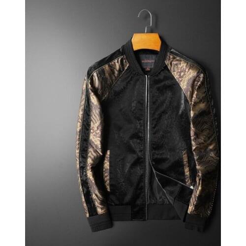 Spring 2021 new mens jacket trend handsome shiny face handsome baseball uniform youth jacket