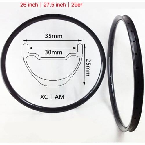 Ultralight 330g 26 inch 27.5 inch MTB rim 35mm wide 25mm deep hookless rim XC AM bike rim 29er complete carbon MTB bicycle rims