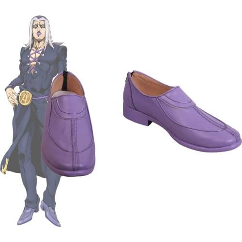 JOJOs Bizarre Adventure Golden Wind Leone Abbacchio Cosplay Shoes Purple Boots Custom Made Any Size