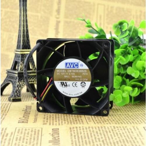 Original AVC DBTB0838B2S 80*80*38 12V 2.10A PWM four line temperature control high speed air fan