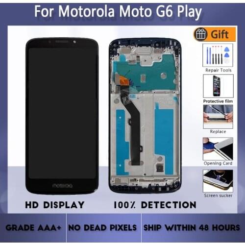 For Motorola MOTO G6 Play Original LCD screen assembly With front case Black Gold With repair tool and Tempered film
