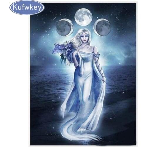 Full diy 3D diamond painting cross stitch Selene moon Goddess diamond embroidery picture home decorative mosaic painting