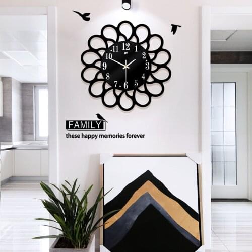 Simple Pastoral Style Wall Clock Creative Living Room Mute Clock Modern Art Decorative Wall Clock Household Quartz Wall Clock