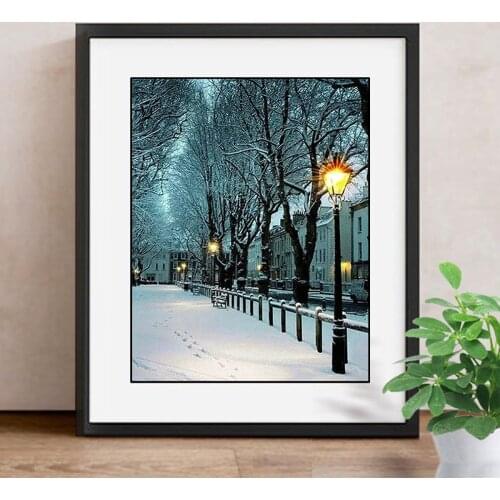 Craft Needlework Diamond Painting Snow Landscape Diy Handicrafts Diamond Embroidery Square Drill Mosaic Picture