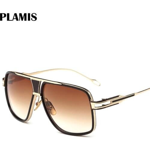 2021 Luxury Sunglasses For Men Women Brand Metal Big Frame Glasses Ladies UV400 Blue Black Sunglass Male Female Eyewear