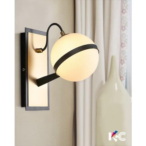 Modern Nordic Acrylic Round Glass Ball Wall Lamp LED Mounted Light Indoor Home Lighting Fixtures for Living Room Restaurant