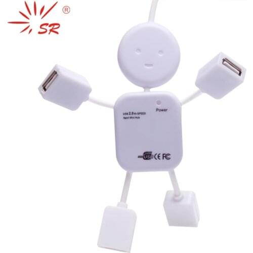 SR 2017 Humanoid 4 Ports USB Hub OTG Adapter Conventor Sharing Switch for Laptop Computer Mobile Phone Notebook