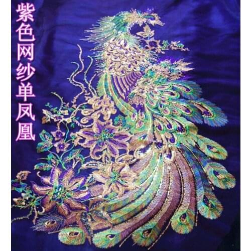 The Phoenix cloth gauze cloth paste heavy embroidery Qipao dress Fissidens handmade cloth cloth positioning