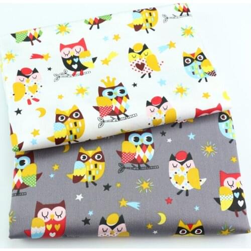 50*160cm Fabrics Owl Cotton Fabric Tissue Home Textile Patchwork Sewing Cloth Craft Tecido Quilting Bedding Sets