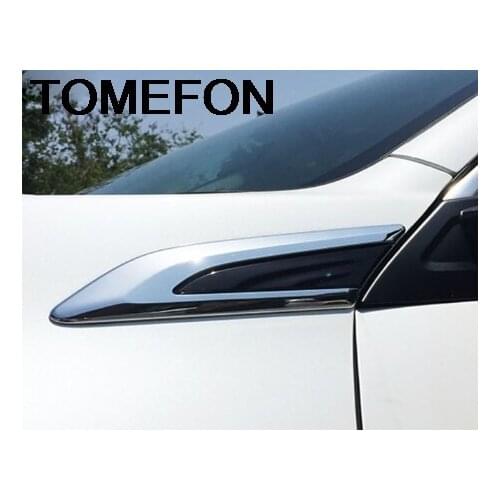 TOMEFON For Honda Civic 10th 2016 2017 2018 Sedan Car Front Fender Side Air Vent Cover Trim Sticker Exterior Accessories ABS