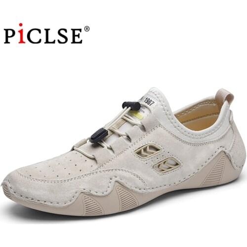 Comfortable Leather shoes Men Loafers Genuine Leather Men Casual Shoes Flats Non-slip Driving Shoes Walking Men Shoes large size