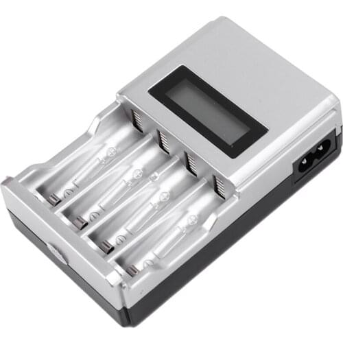 Four Slots Lcd Smart Battery Charger For Aa Aaa Rechargeable Battery Ni-Mh Ni-Cd Aaa Aa Rechargeable Batteries(Eu Plug)