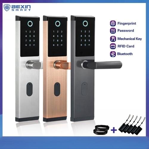 Smart Biometric Fingerprint Lock with Digital Password RFID Card Key Electronic Smart Fingerprint Door Lock