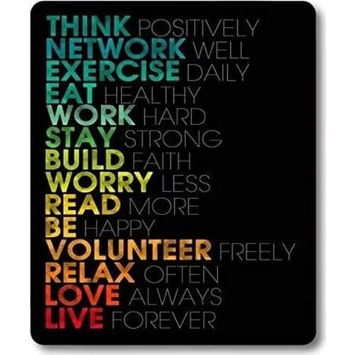 Inspirational Quotes Customized Rectangle Mouse Pad,Gaming Mouse Pad
