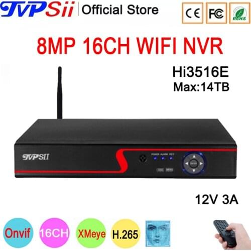 Red Panel Remote Control 12V 3A Hi3536D XMeye Audio H.265+ 5MP 16CH 16 Channel 9CH Face Detection Onvif WIFI CCTV DVR NVR