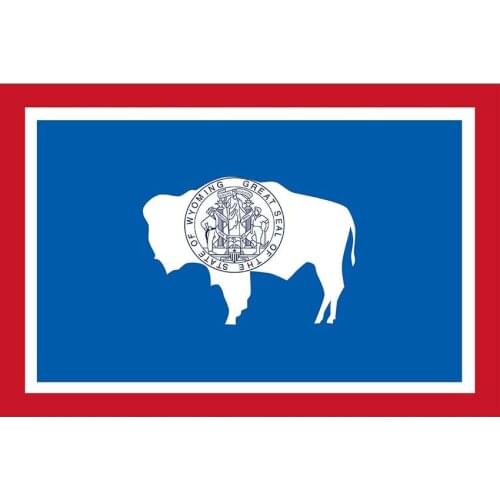 CustPrint High Quality Wyoming State Flag 90cmx150cm US State Polyester Flag Banner With 2 Grommets 60cmx90cm