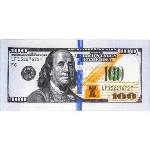 Geek 100 Dollar Bill Beach Towel Funny Microfiber US Dollar Money Large Sports Towels for Bathroom Adult Camping Accessories