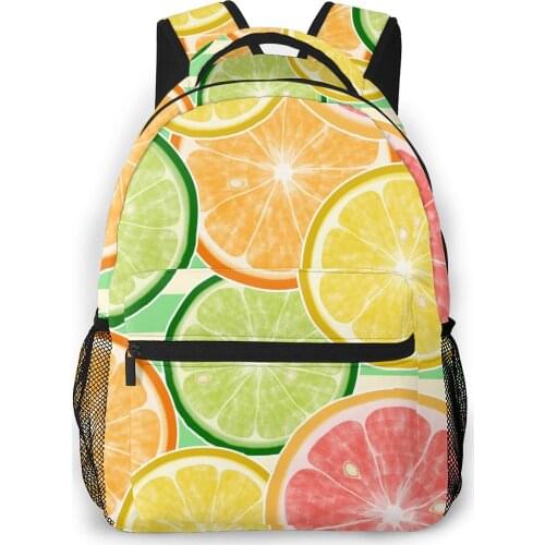 2021 Backpack Women Shoulder Bag Lemon Orange Mandarin Grapefruit Fashion School Bag For Teenage Girl Backpacks Travel Bag