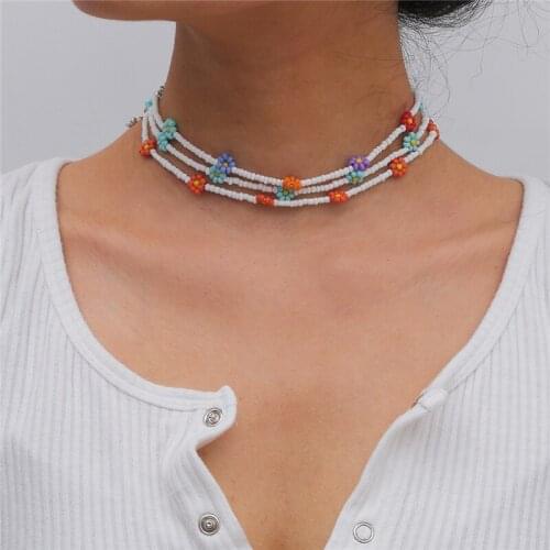 Women Fashion Acrylic Bead Choker Collar Necklace 2021 New Gothic Chain Statement Necklace Punk Neck Choker Necklace For Women