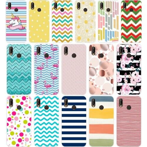109AA Stripes Silicone TPU Protective Cover Phone Case On For Huawei P20 30 Pro Lite Case Soft