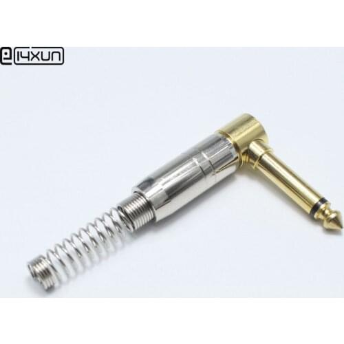 1pcs 6.35mm / 6.5mm 2 Pole 90 Degrees Mono Male Plug 6.35 Amplifier Microphone Plug 6.5 TRS Plug Audio Connector