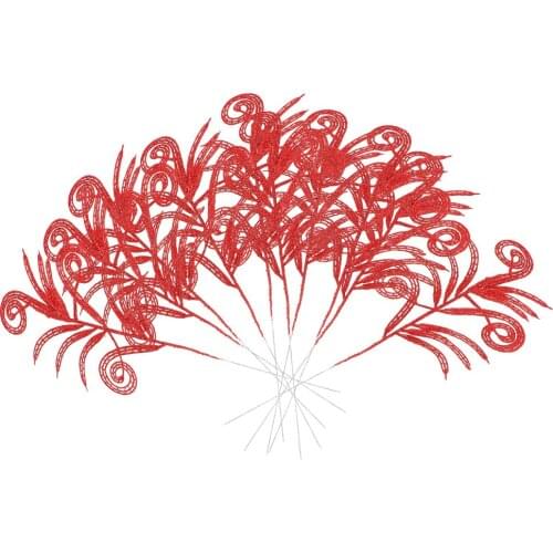 10pcs Xmas Leaves Decoration Christmas Tree Decor Simulation Leaves Accessories