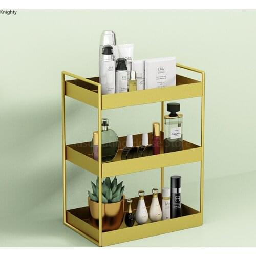 3 Layer Iron Capacity Cosmetic Storage Stand Kitchen furniture Bathroom Bedroom Living Room Sundries Storage Rack Organizer Box