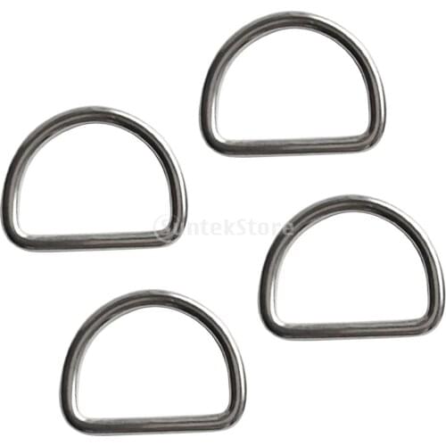 4pcs Diving Scuba D Ring for 30mm Webbing Weight Belt - Marine 316 Stainless Steel