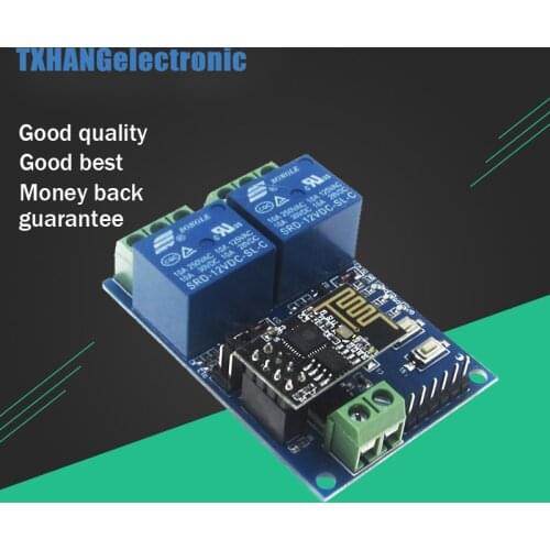 5/12V ESP8266 Esp01 ESP-01 Network 2 Channel Wireless WIFI Relay Module Internet Of Things IOT APP Controller Adapter Board diy
