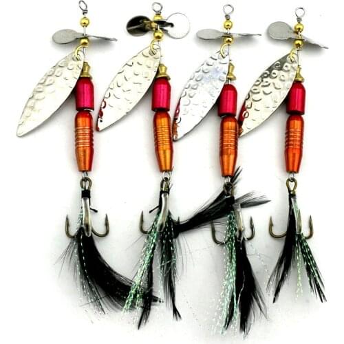 5pcs Spoon Lure Metal Spinnerbait Hard Fishing Lures 9.5cm 13.9g Artificial Fishing Tackle Slice Lure Artificial Fishing Bait