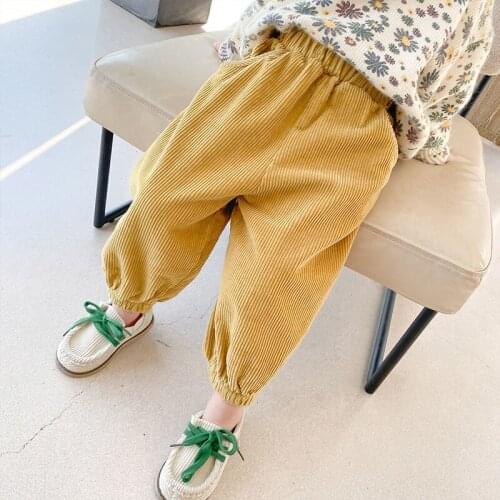 Kids Corduroy Harem Pants Autumn Winter Baby Girl Leggings Toddler Boy Trousers Casual Loose Knickerbockers Sweatpants Cotton