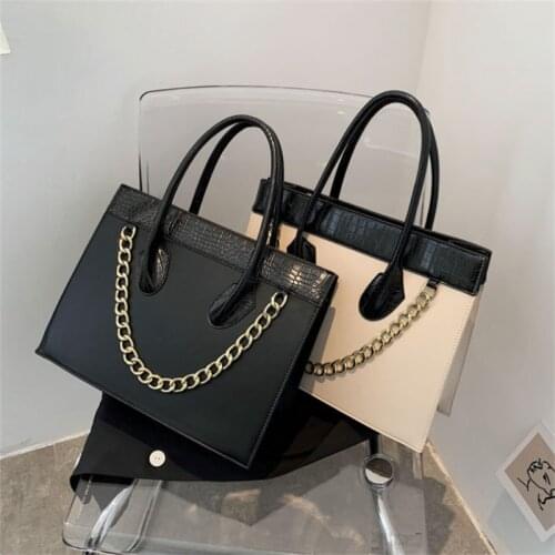 Designer PU Leather Shoulder Bags For Women 2021 Chain High Capacity Handbags Travel Female Large Bag