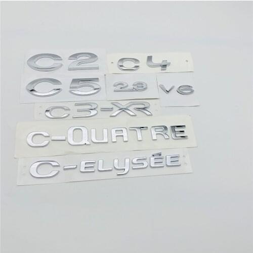 For Citroen C2 C4 C5 2.3 V6 C3-XR C-elysee C-QUATRE Emblem Rear Tailgate Lid Logo Nameplate Script
