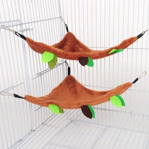 Hamster Hammock cute Pet Stump Small Pet Toy Hamster Hammock Ropeway Toy House Squirrel Leaf Tunnel Warm Cage Forest Nest