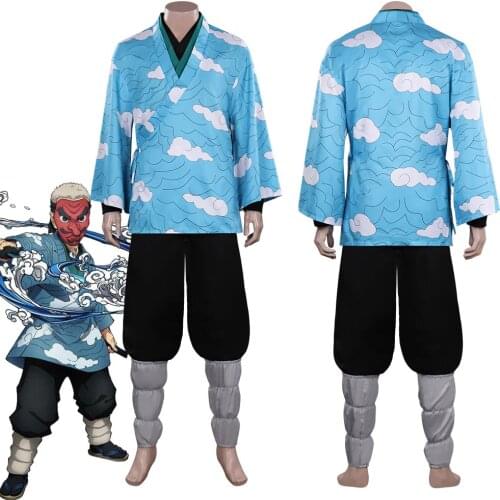 Game Demon Slayer Kimetsu no Yaiba : Hinokami Kepputan-Urokodaki Sakonji Cosplay Costume Outfits Halloween Carnival Suit