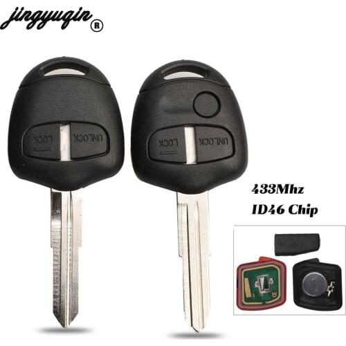 Jingyuqin Car Remote Key Suit for MITSUBISHI Outlander Pajero MIT1 Lancer 2/3 Buttons 434MHZ ID46
