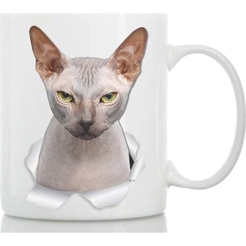Canadian Sphynx Cat Ceramic Coffee Mug - Perfect Sphynx Cat Gifts - Funny Sphynx Cat Coffee Mug for Cat Lovers (11oz)