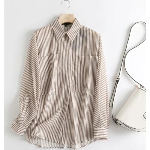 Dave&Di Summer England Vinatge Indie Folk Striped Loose Cotton Causal Blusas Mujer De Moda 2021 Shirt Blouse Women