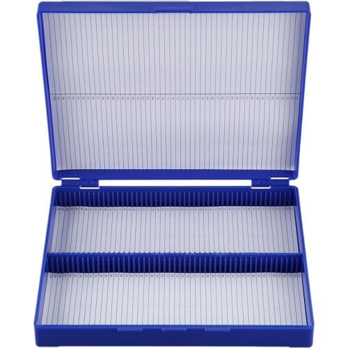 Best Royal Blue Plastic Rectangle Hold 100 Microslide Slide Microscope Box