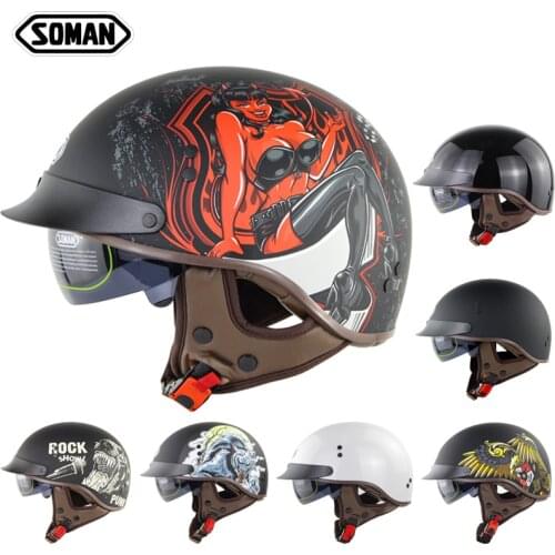 Motorcycle Helmet Retro Half Face Moto Helmet DOT Certification Motorcycle Racing Off Road Helmet Casco Moto Capacete Casque