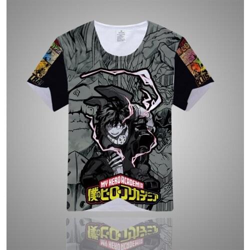 My Hero Academia Midoriya Izuku Cartoon 3D Print T Shirt Men Short Sleeve O-Neck T-Shirt