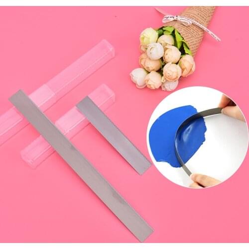 2pcs 4"/8" Stainless Steel Cutters Blades Polymer Pottery Clay Cutting Tools Set