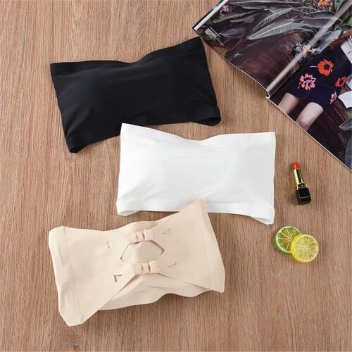 New One Piece Seamless Tube Tops Women Invisible Bra Intimates Strapless Bustier Bandeau Breathable Wrapped Chest Underwear