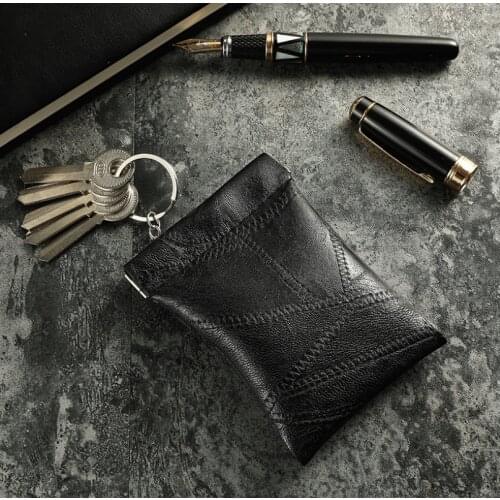 New Fashion Leather Long Pocket Key Wallet Keyring Coin Purse Women Men Small Short Money Change Keychains Bag Card Holder
