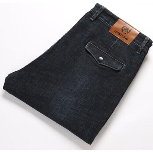 Autumn Winter Big Size Jeans Mens Leisure Jeans Men Straight Long Denim Trousers Man Male Fashion Denim Bottoms SHIERXI