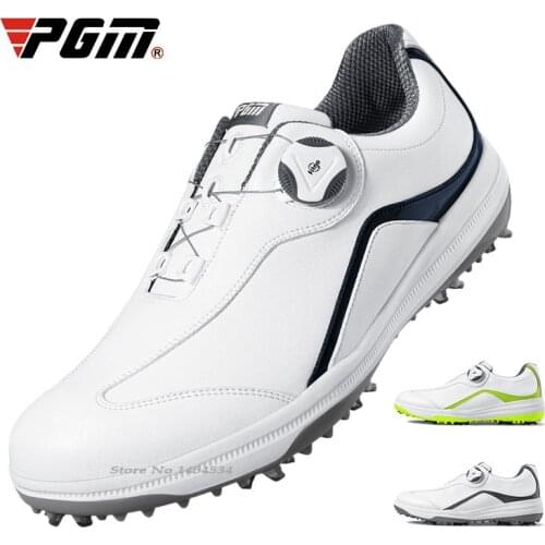PGM Golf New Sneakers Mens Waterproof Shoes Rotating Buckle Shoelace Activities Nail Soles Male Casual Sports Mens Ball Shoes