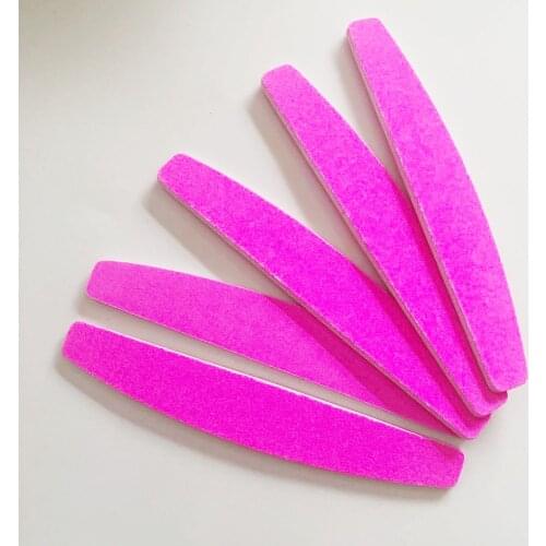 5 pcs high quality pink halfmoon shape nail file 200/240 professional nail file