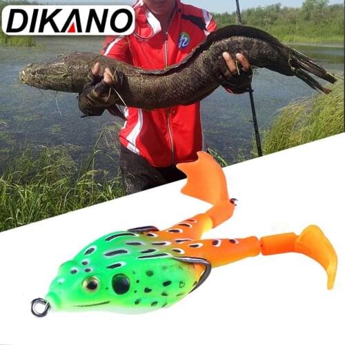Fishing Frog Bait Floating Soft Lure With Double Propellers Legs Wobbler Tail For Lake River Stream Snakehead Fish