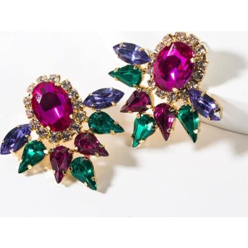 Earings Fashion Jewelry 2019 European Drop-shaped Oval Glass Womens Fashion Personality Popular Matching Party Earrings