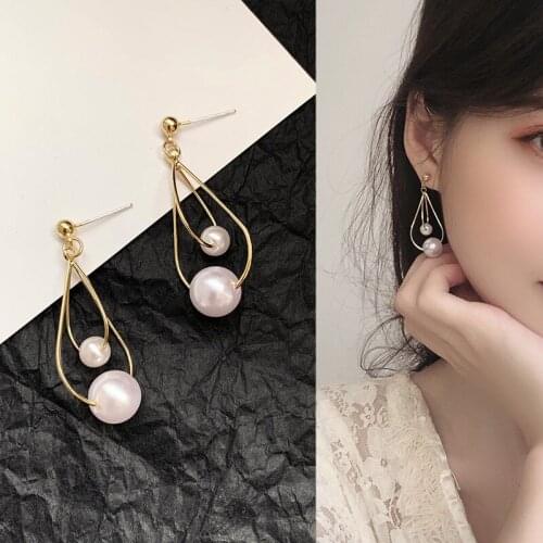 Vintage Korean Pearl Drop Earrings Women Girls Trendy Jewelry Elegant Earings Japan Style Oorbellen Bijoux Party Gifts Fashion